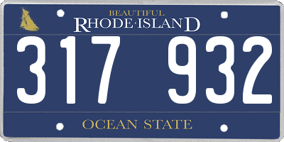 RI license plate 317932