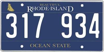 RI license plate 317934