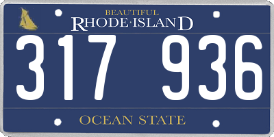 RI license plate 317936