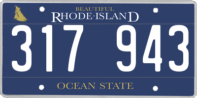 RI license plate 317943