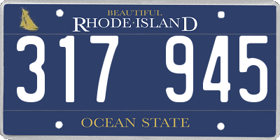 RI license plate 317945