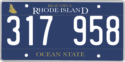 RI license plate 317958
