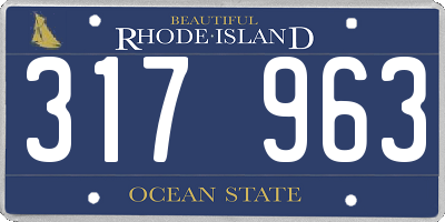 RI license plate 317963