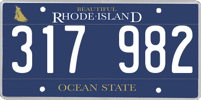 RI license plate 317982