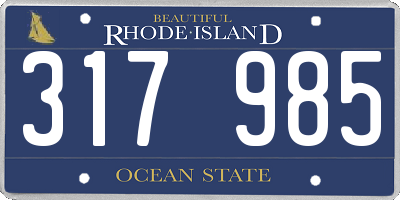RI license plate 317985