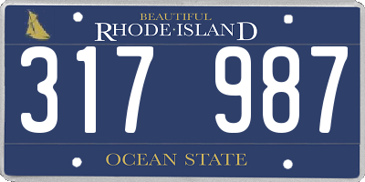 RI license plate 317987