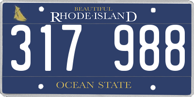 RI license plate 317988