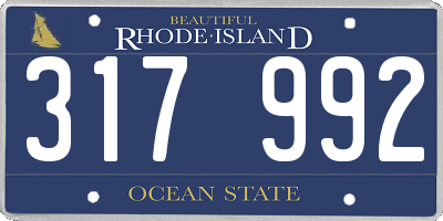 RI license plate 317992