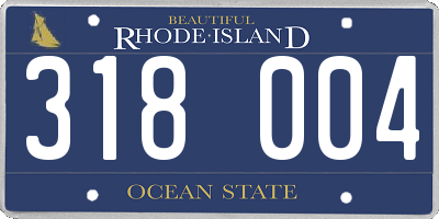 RI license plate 318004