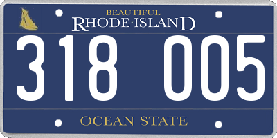 RI license plate 318005