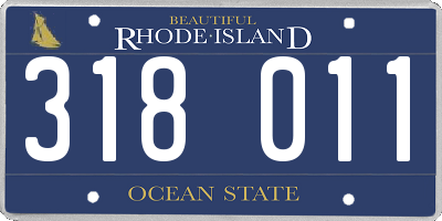 RI license plate 318011