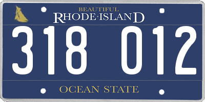 RI license plate 318012