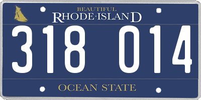 RI license plate 318014
