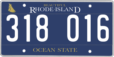 RI license plate 318016