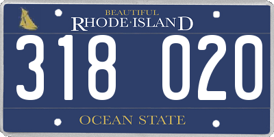 RI license plate 318020