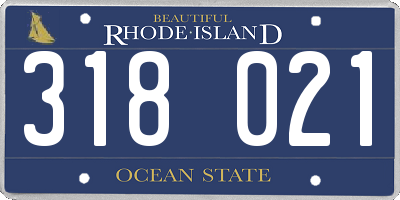 RI license plate 318021