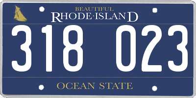 RI license plate 318023
