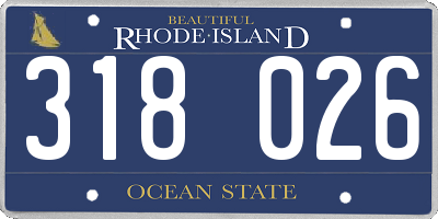 RI license plate 318026