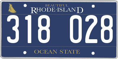 RI license plate 318028