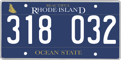 RI license plate 318032
