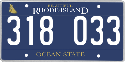 RI license plate 318033