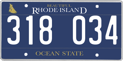RI license plate 318034