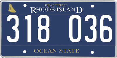 RI license plate 318036