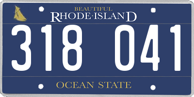 RI license plate 318041