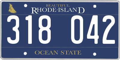RI license plate 318042
