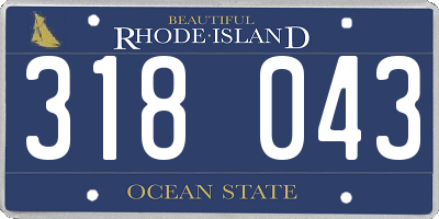 RI license plate 318043