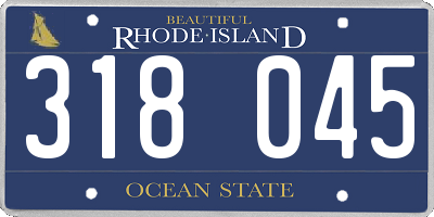 RI license plate 318045