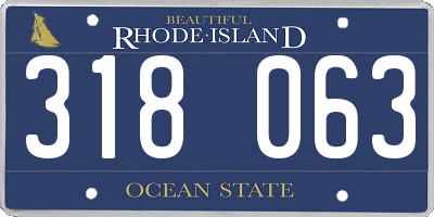 RI license plate 318063