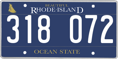 RI license plate 318072