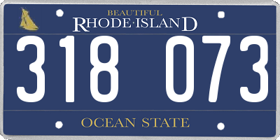 RI license plate 318073