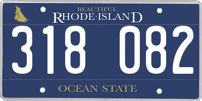 RI license plate 318082