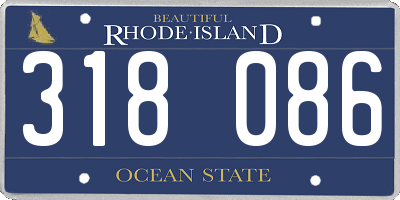 RI license plate 318086