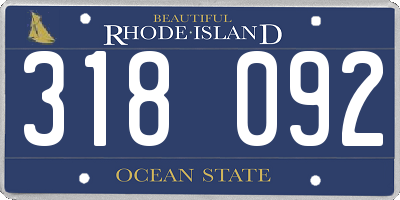 RI license plate 318092