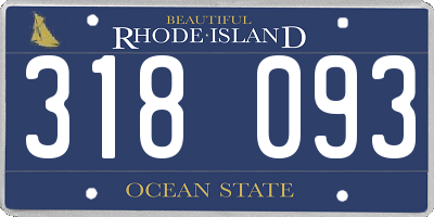 RI license plate 318093