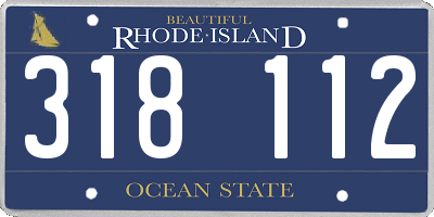 RI license plate 318112