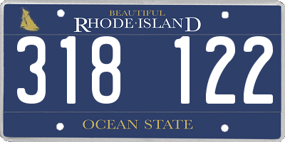 RI license plate 318122
