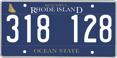 RI license plate 318128