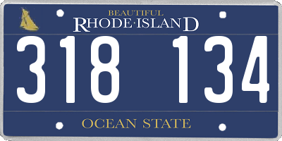 RI license plate 318134