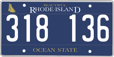 RI license plate 318136