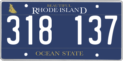 RI license plate 318137