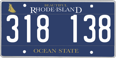 RI license plate 318138