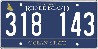 RI license plate 318143