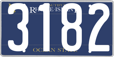 RI license plate 3182