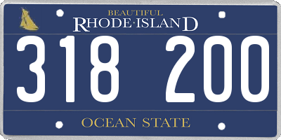 RI license plate 318200