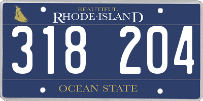 RI license plate 318204