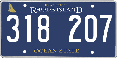 RI license plate 318207